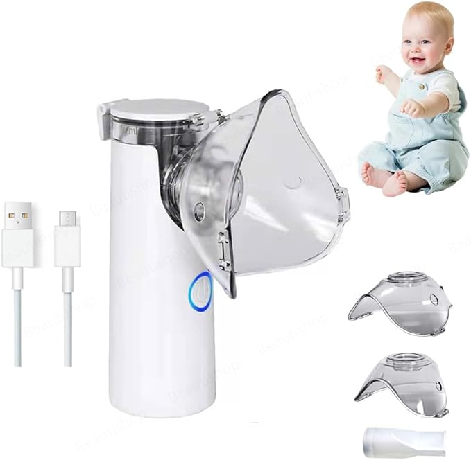 LifeCare Portable Mesh Nebulizer - Dual Power Ultrasonic Atomizer Best Nebulizer For Kids And Adults