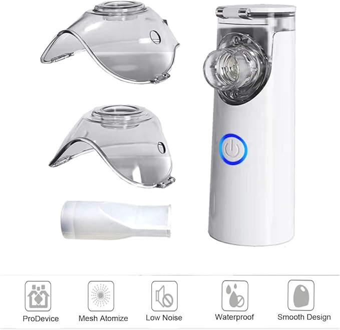 LifeCare Portable Mesh Nebulizer - Dual Power Ultrasonic Atomizer Best Nebulizer For Kids And Adults