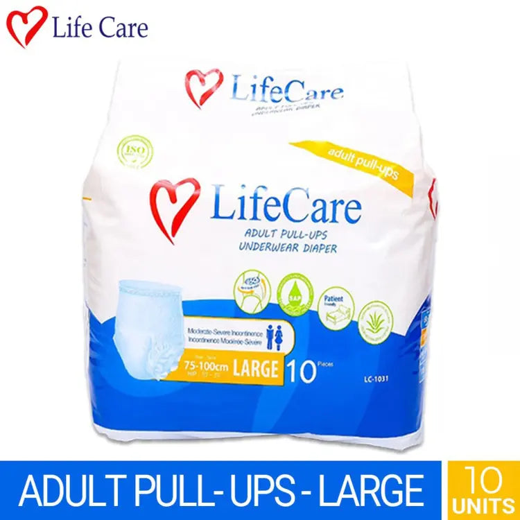 LifeCare adult pull ups diaper large size pack of 10 pcs.