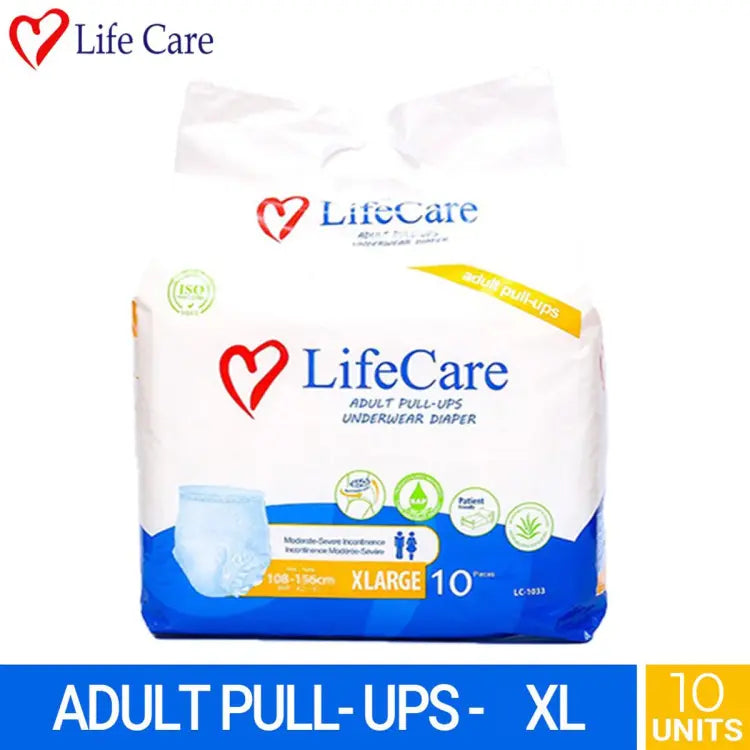 LifeCare adult pull ups diaper xl size pack of 10 pcs.