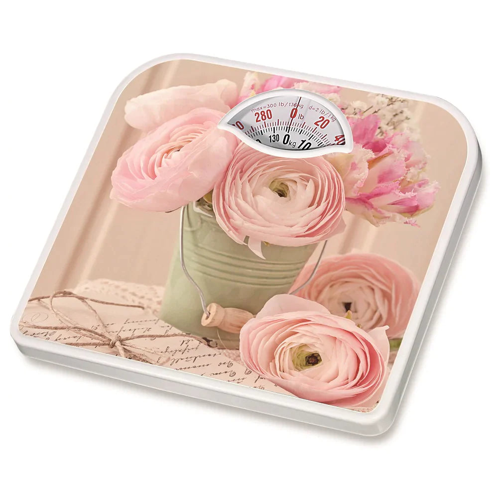 Camry Mechanical Digital Print camry Weight Machine BR2015 baby pink color with flower print