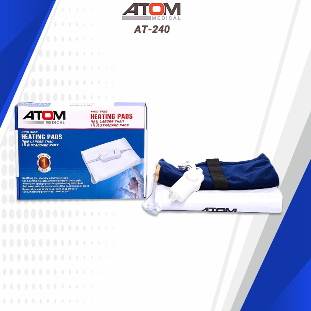 Atom king size electric heating pad with fleece cover.