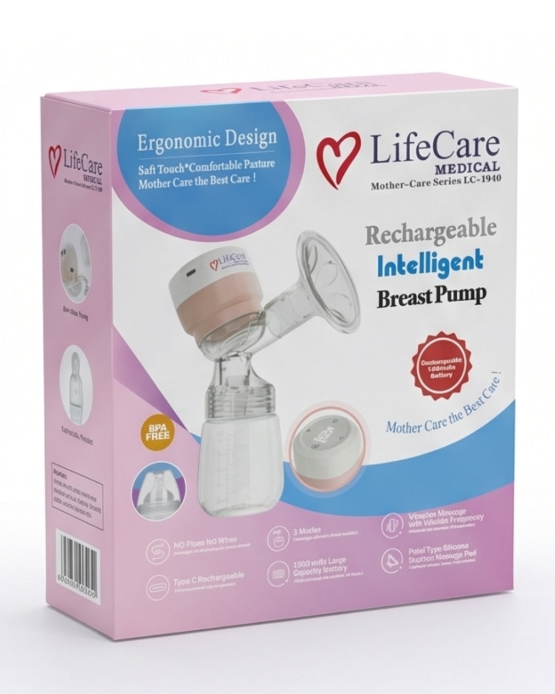 LifeCare Rechargeable Intelligent Breast Pump LC-1940