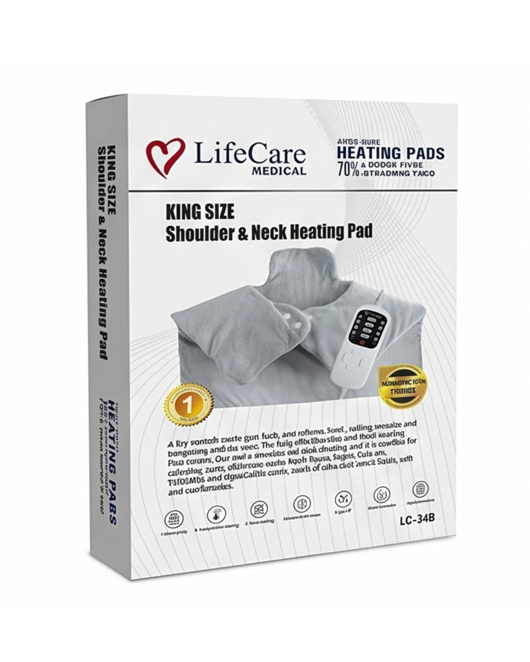 LifeCare King Size Shoulder & Neck Heating Pad LC-34B