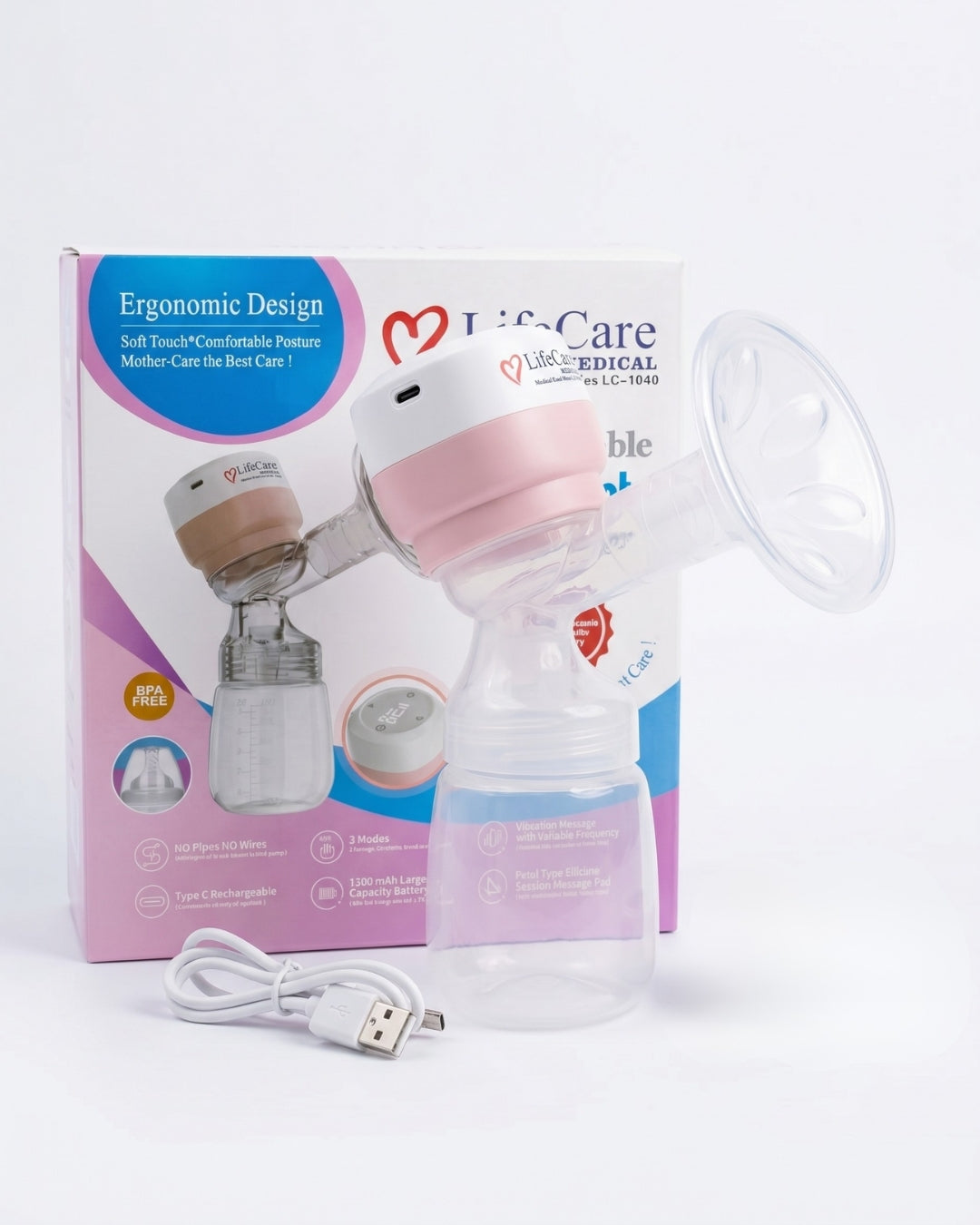 LifeCare Rechargeable Intelligent Breast Pump LC-1940