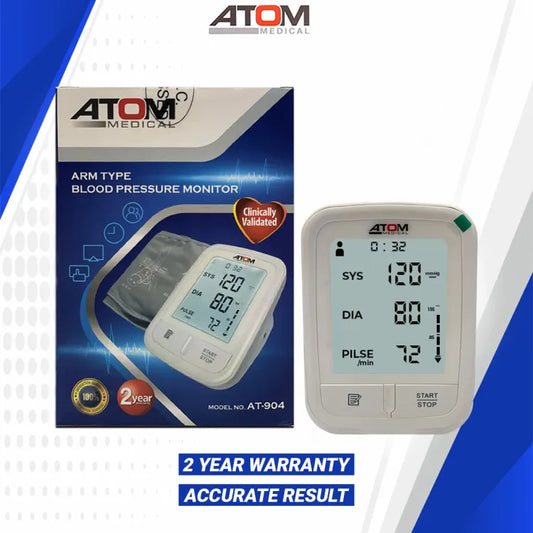 Atom Arm Blood Pressure Monitor, LCD Digital Display bp and blood pressure