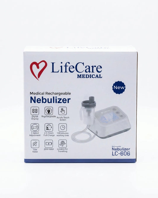 LifeCare Rechargeable Nebulizer LC-606 | Digital Display | Acrylic Touch Screen