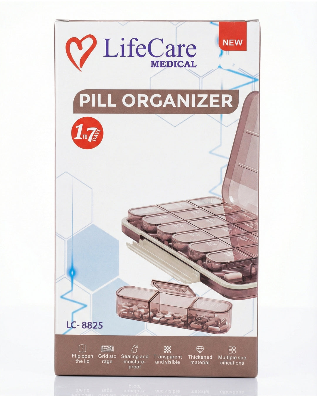 LifeCare Pill Organizer 7 Days (LC-8825) – Weekly Medicine Storage Box