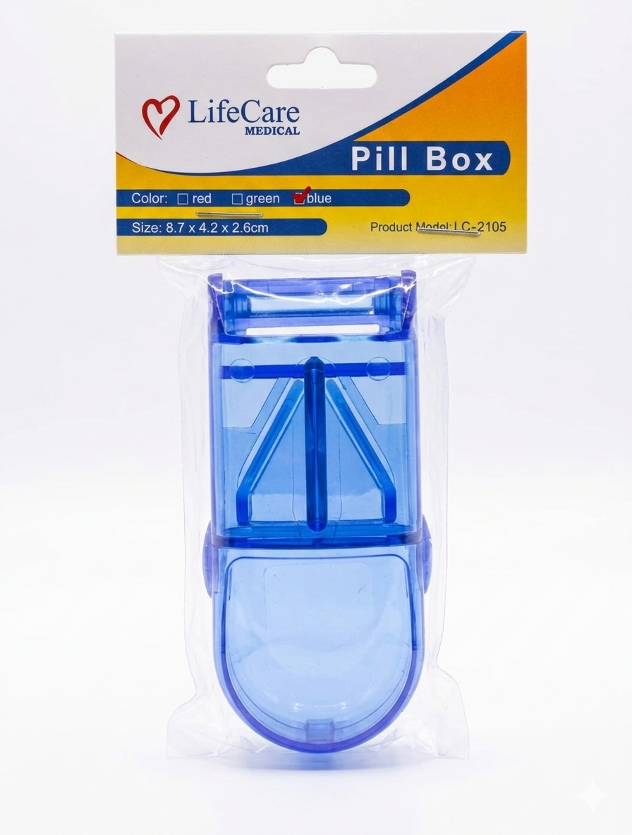 LifeCare Pill Cutter & Storage Box (LC-2105) – Portable Tablet Splitter