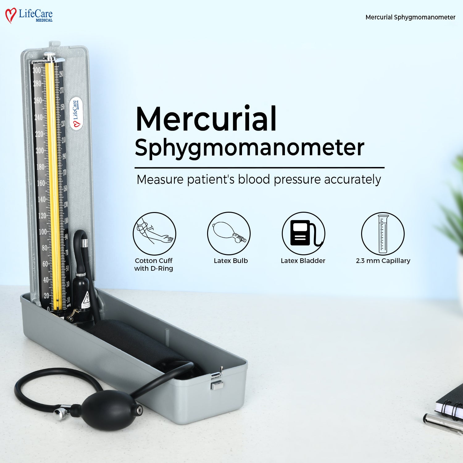 Buy Now - LifeCare Mercurial Sphygmomanometer B.P Operator – Lifecare