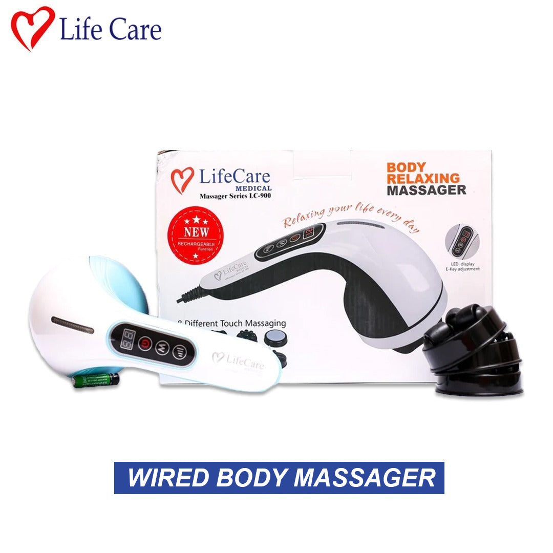 Life Care Body Relaxing Wired Massager LC-900 With 4 Heads easy  to use best quality massager in pakistan