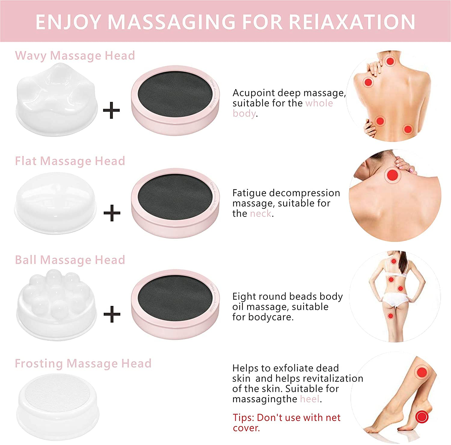 LifeCare LC 940 electric body massager heads uses and tips guide.