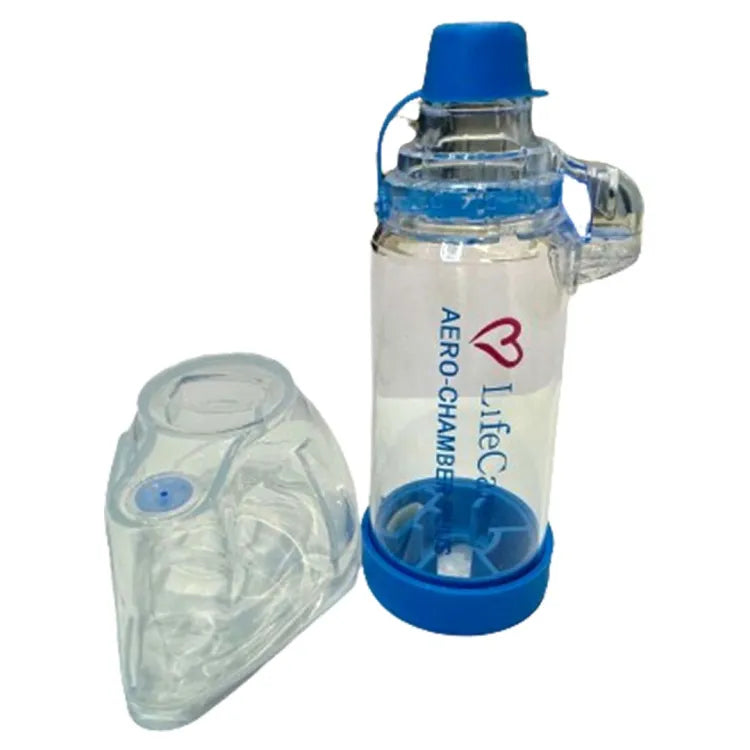 LifeCare aero chamber plus spacer and mouthpiece mask.
