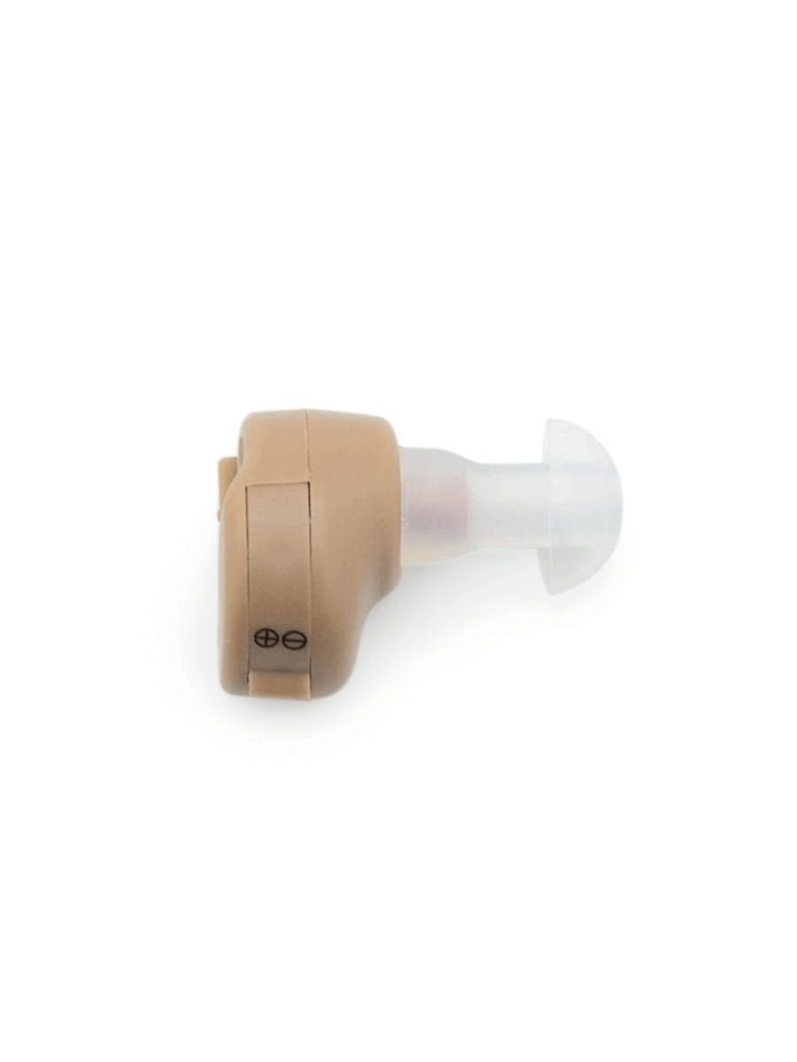 LifeCare LC 304 mini hearing amplifier side view.