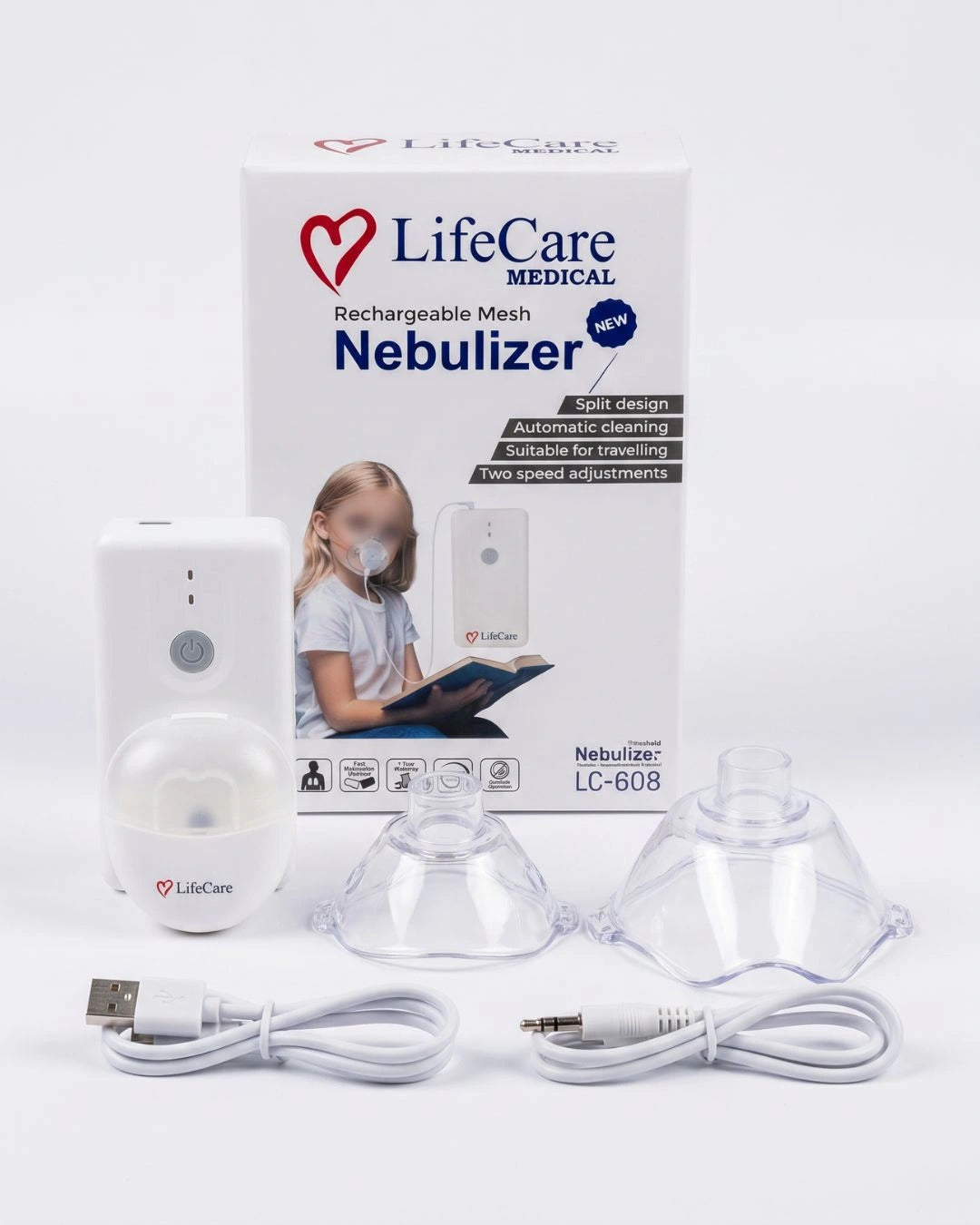 LifeCare LC 608 rechargeable mesh nebulizer.