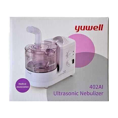 Yuwell 402ai ultrasonic nebulizer kit packaging box.