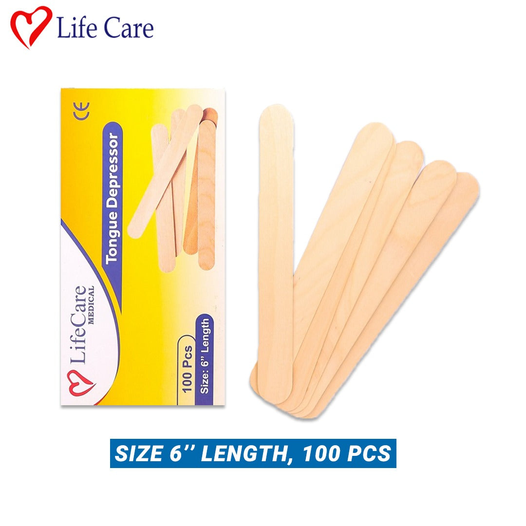 LifeCare wooden tongue depressor 6 inch sticks pack of 100.