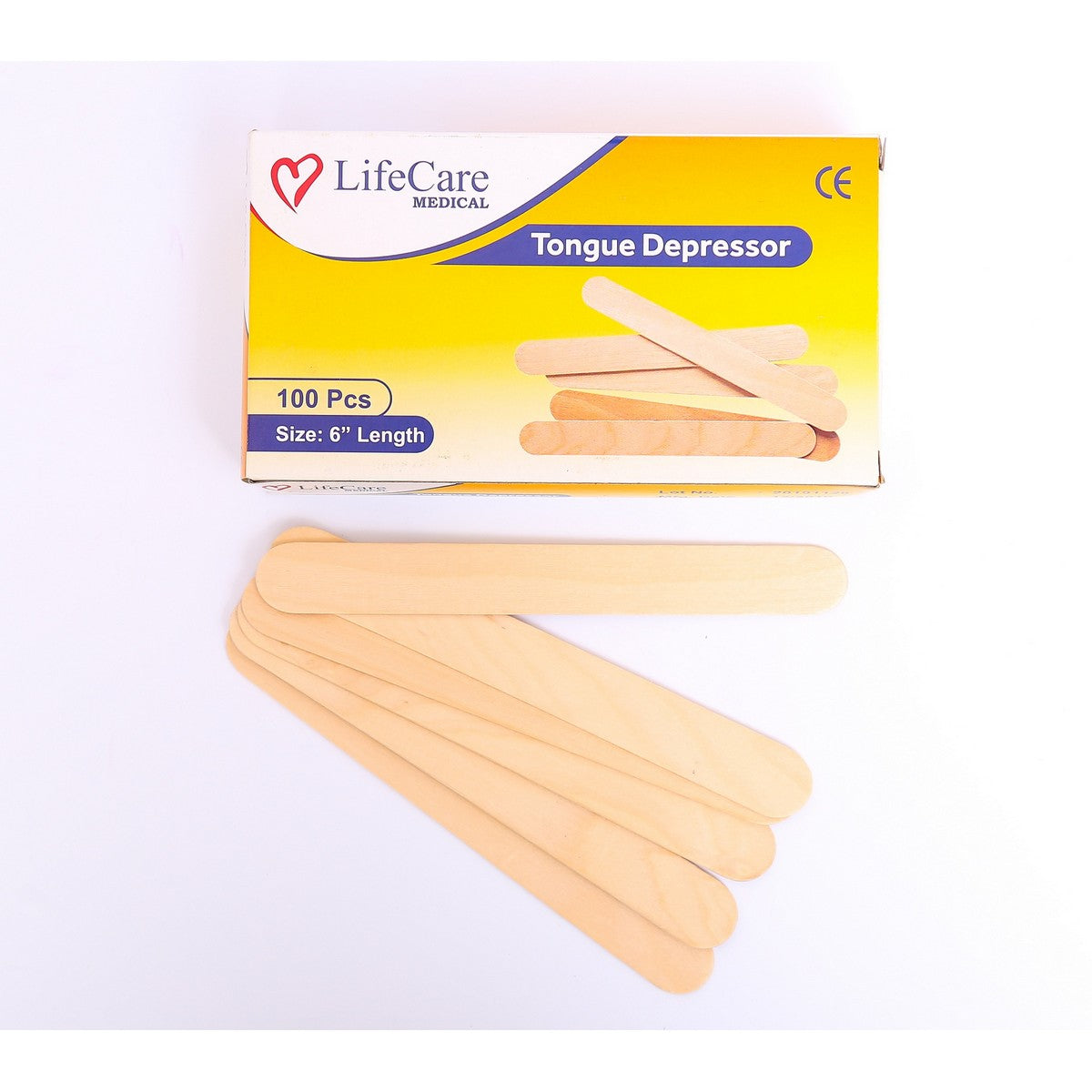 LifeCare wooden tongue depressor sticks pack.