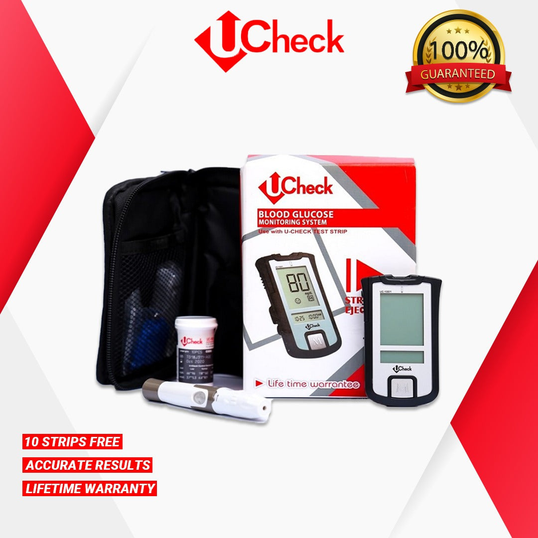 Ucheck digital glucometer kit.